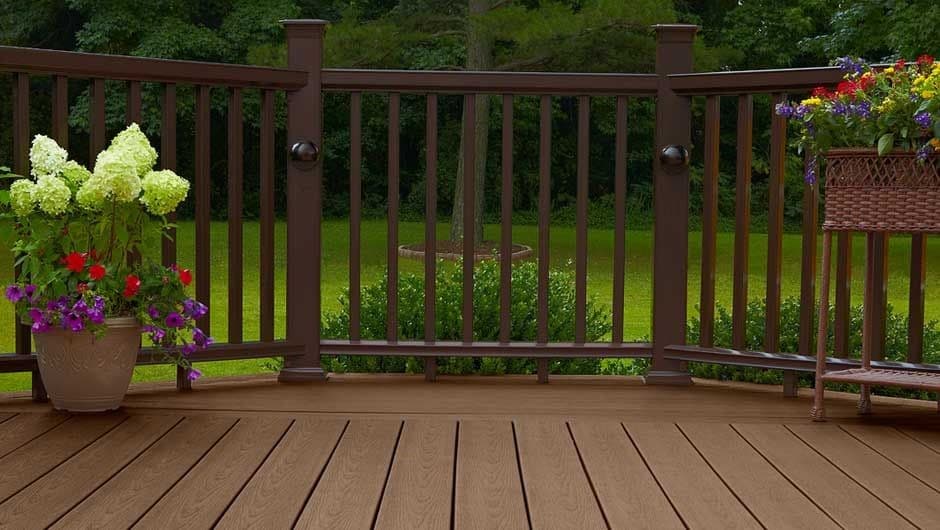 Deck Railing in Dark Walnut